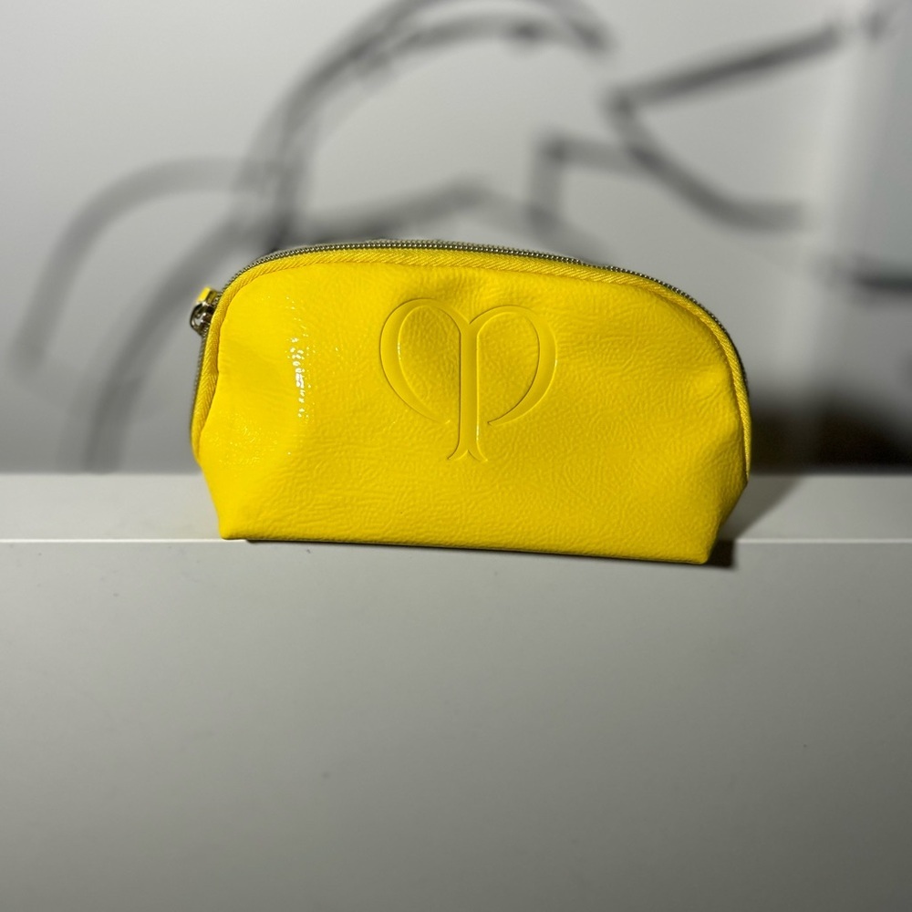 Yellow Cle De Peau Cosmetic Bag, Travel Bag with Zipper